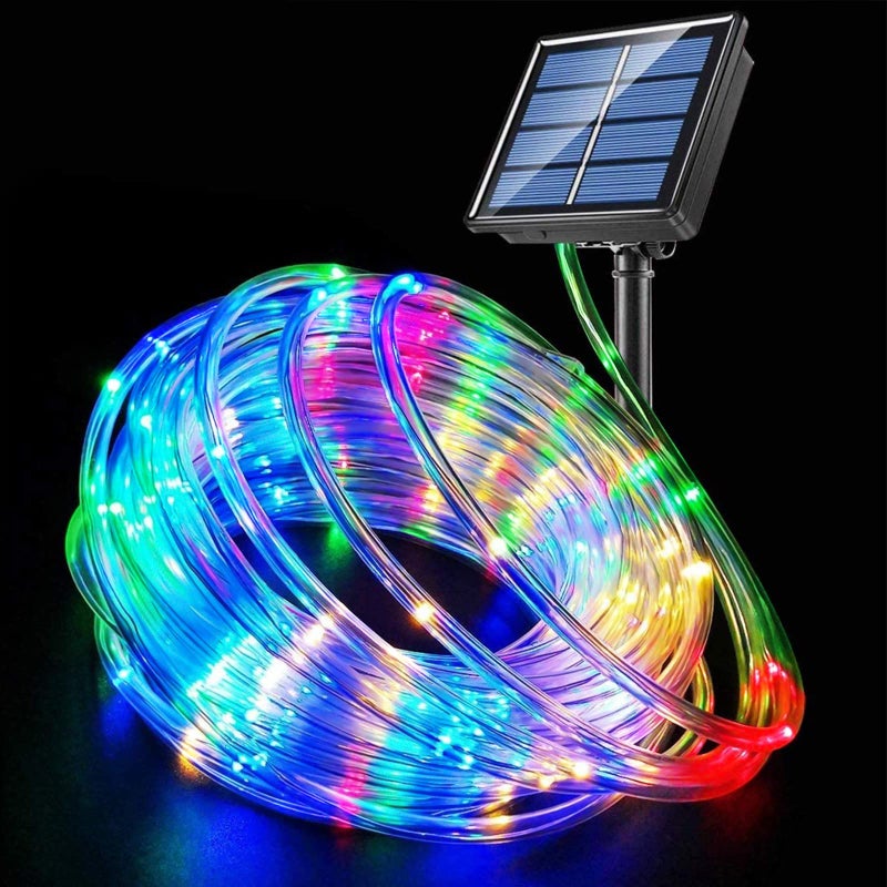Honche Solar Rope Light 33FT 100L IP65 Weatherproof Outdoor LED Copper Fairy String Tube Lights for Party Garden Porch Yard Home Wedding Vacation Daily Holiday Decoration Lighting(Multi Color) - Image 5